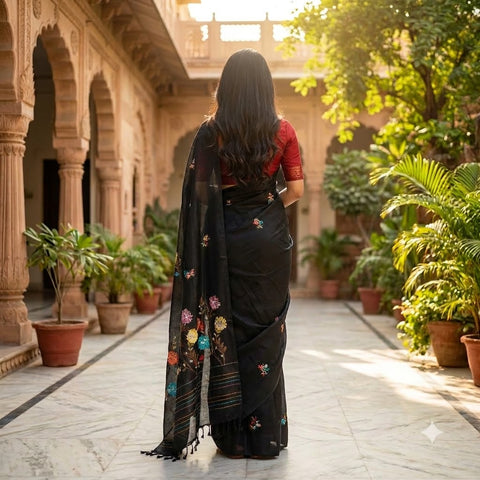 Semi tussar billion sequence saree B
