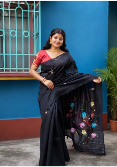 Semi tussar billion sequence saree B