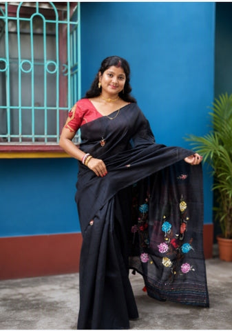 Semi tussar billion sequence saree B