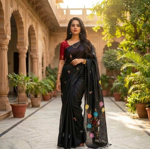 Semi tussar billion sequence saree B