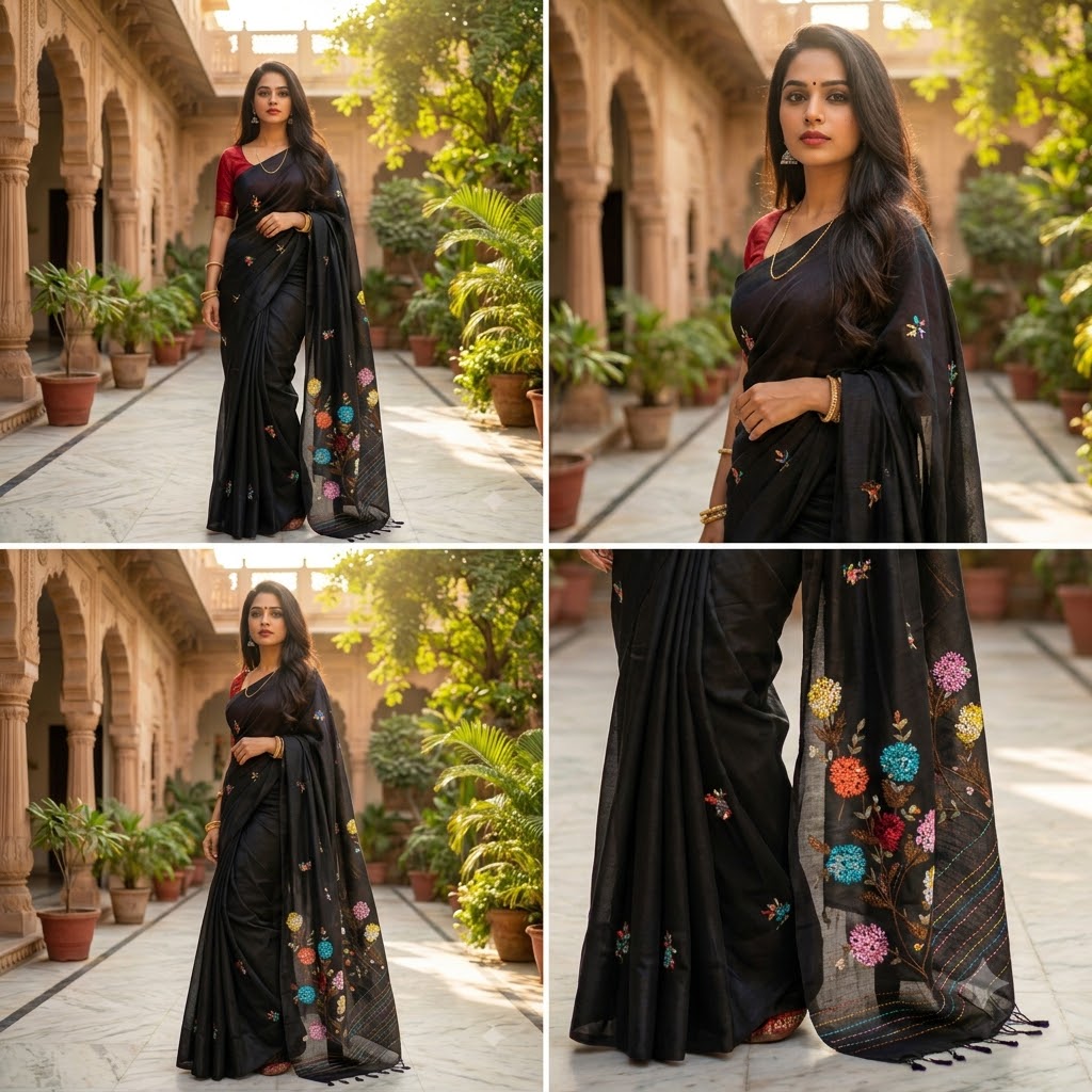 Semi tussar billion sequence saree B