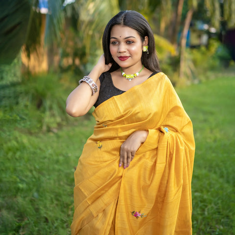 Semi tussar bullion sequence saree